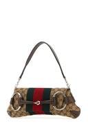 Gucci Gg Supreme Fabric And Leather Medium Gucci Horsebit Chain Shoulder Bag