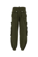 Dsquared Army Green Stretch Cotton Cargo Pant