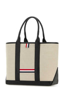 Thom Browne Sand Canvas RWB Stripe Einkaufstasche