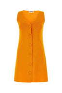 Jil Sander Orange Cotton Blend Dress