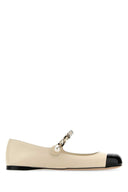 Miu Miu elfenben skinn ballerinaer