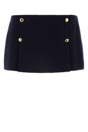 Miu Miu Midnight Blue Wool Blend Mini Skirt