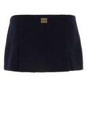 Miu Miu Midnight Blue Wool Blend Mini Skirt