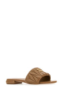 Miu Miu Caramel Nappa Leather Slippers