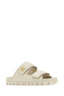 Miu Miu White Nappa Leather Slippers
