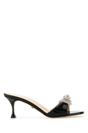 Mach&Mach Black Leather Double Bow Mules