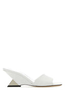 The Attico White Leather Cheope Mules