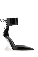 The Attico Black Leather Morgan Pumps