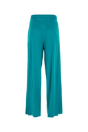 Pantalone largo gamba con gamba di raso verde verde acqua verde acqua