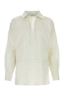 Max Mara Embroidered Cotton Blend Saletta Blouse
