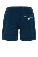 Prada Navy Blue Terry Bermuda Shorts