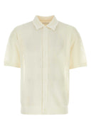 Camicia di miscela di seta bianca Prada