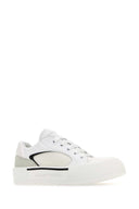Alexander McQueen weiße Leinwand und Leder -Plimsoll -Turnschuhe