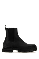 Alexander McQueen schwarzer Leder Chelsea Wander -Knöchelstiefel