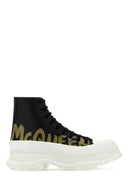 Alexander McQueen White Canvas Tread Slick Sneaker