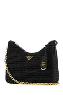Prada Black Raffia Re Edition 2005 Crossbody Bag