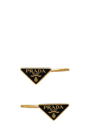 Juego de pinzas para el pelo de metal negro de Prada