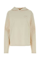 Prada Sand Stretch Cotton Oversize Sweatshirt