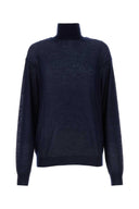 Prada Navy Blue Cashmere durch den Pullover auftreten