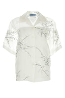 Prada White Silk Blend See Through Shirt