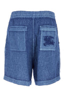 Burberry Blue Leinen Bermuda Shorts