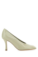 Burberry Dove Grey Leather Baby Pumps