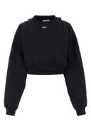 Off White Black Cotton Sweatshirt