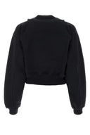 Off White Black Cotton Sweatshirt
