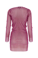 Santa Brands Fuchsia Chain Metal Mini Dress