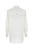 Alessandra Rich White Poplin Shirt Dress