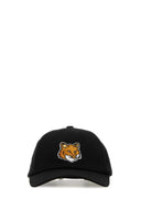 Maison Kitsune Black Cotton Baseball Cap