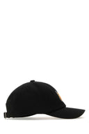 Maison Kitsune Black Cotton Baseball Cap
