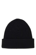 Maison Kitsune Black Wool Beanie Hat