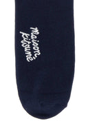 Maison Kitsune Navy Blue Stretch Cotton Blend Fox Head Socks