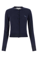 Maison Kitsune Navy Blue Wool Cardigan