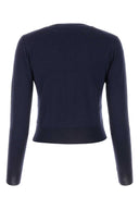 Maison Kitsune Navy Blue Wool Cardigan