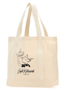 Cafe Kitsune Cream Canvas Einkaufstasche