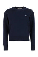 Maison Kitsune schwarze Woll -Strickjacke