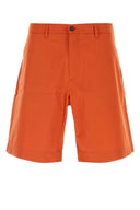 Maison Kitsune Dark Orange Cotton Bermuda Shorts