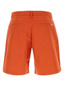 Maison Kitsune Dark Orange Cotton Bermuda Shorts