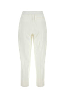 Pt Torino White Stretch Polyester Pant