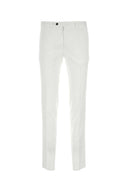 Pt Torino White Stretch Cotton Blend Silkochino Pant