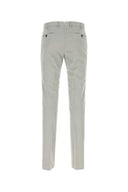 Pt Torino Light Grey Stretch Cotton Blend Silkochino Pant