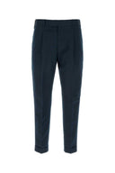 Pt Torino Navy Blue Stretch Cotton Pant
