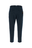 Pt Torino Navy Blue Stretch Cotton Pant