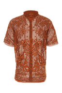 Farm Rio Copper Guipure Lace Tropical Shirt