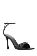 Givenchy Black Ledernähte Sandalen