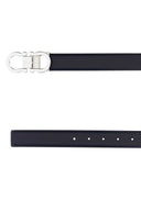 Cintura reversibile in pelle di mezzanotte di salvatore ferragamo