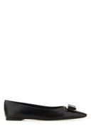 Salvatore Ferragamo黑色皮革Zea Ballerinas