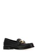 Salvatore Ferragamo Black Leather Maryan Loafers